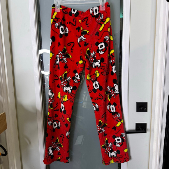 Disney Mickey & Minnie Mouse Plush Fleece Pajama Lounge Pants – Red – Size S (4– - Picture 4 of 5
